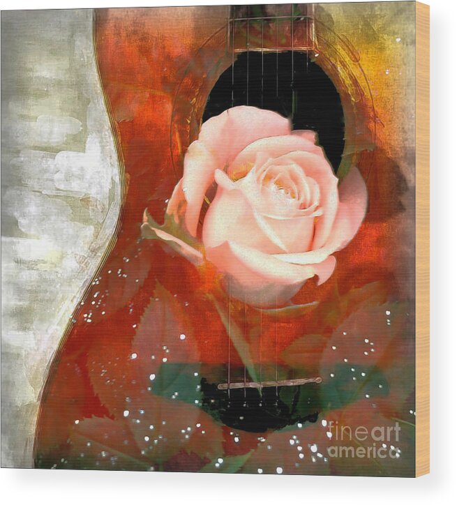 Guitar Wood Print featuring the photograph Guitar Love by Michelle Frizzell-Thompson