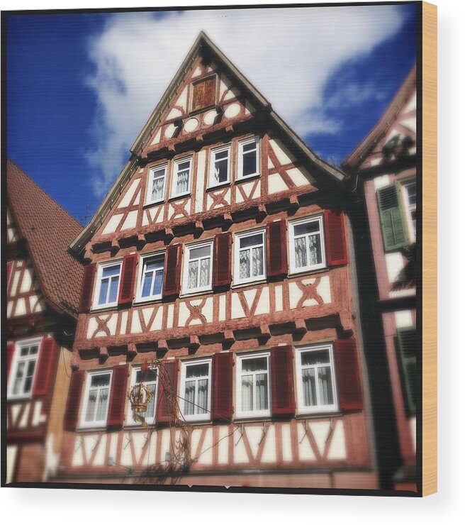 Half-timbered Wood Print featuring the photograph Half-timbered house 10 by Matthias Hauser