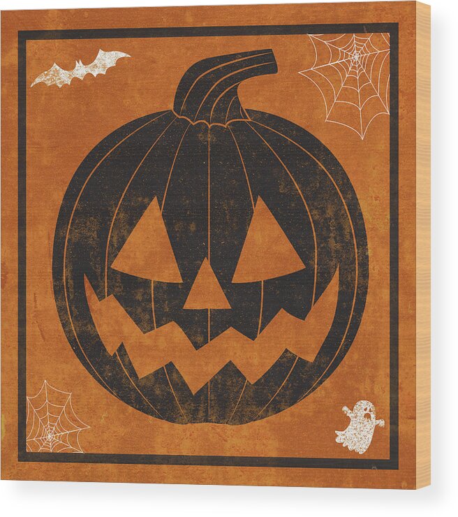 Hallows Wood Print featuring the digital art Hallows Eve I by Sd Graphics Studio