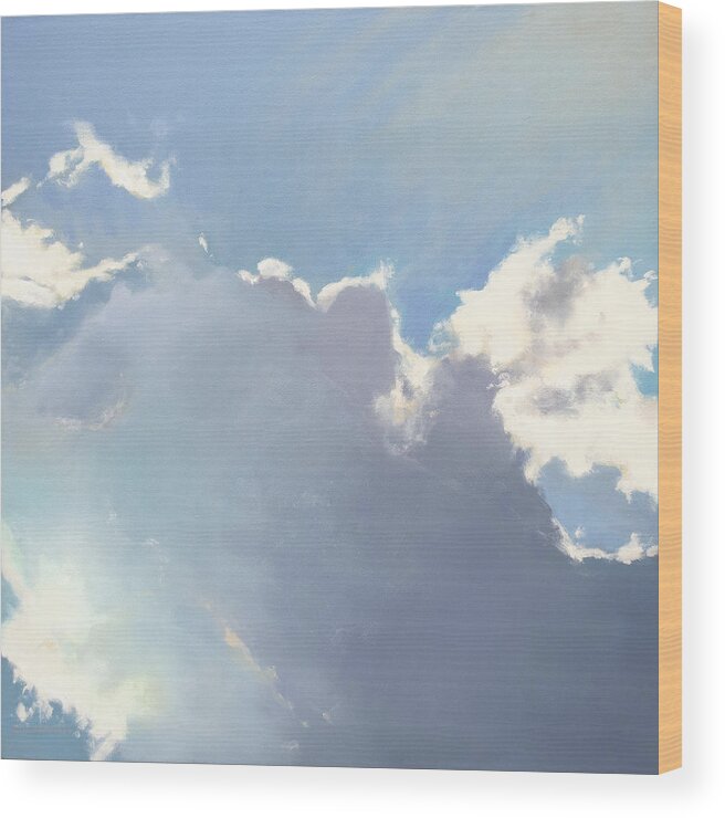 Sky Wood Print featuring the painting Halo SOLD by Cap Pannell
