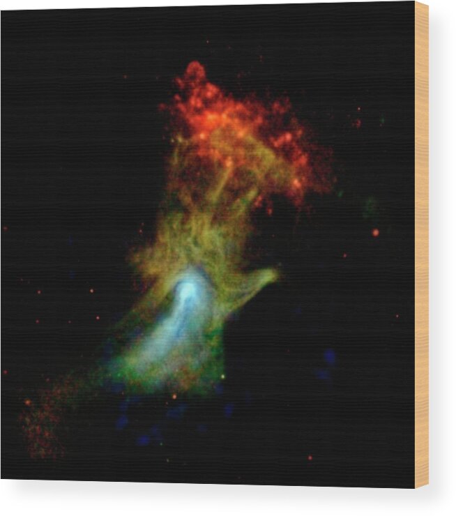 Nobody Wood Print featuring the photograph Hand Of God Pulsar Wind Nebula by Nasa/jpl-caltech/mcgill