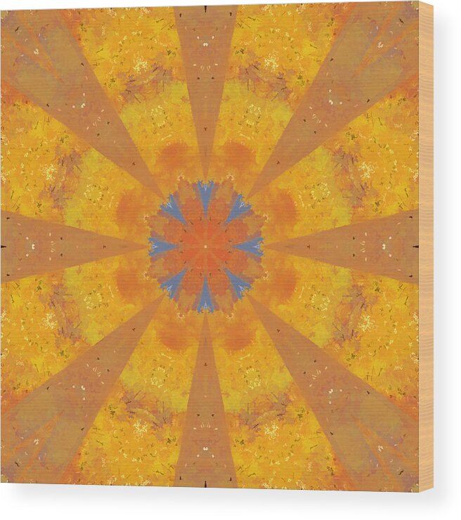 Mandala Wood Print featuring the digital art Happiness Mandala by Beth Venner