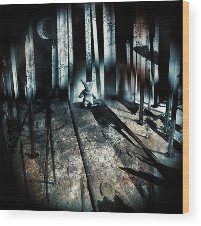Haunted Wood Print featuring the photograph Haunted 9 by John Magnet Bell