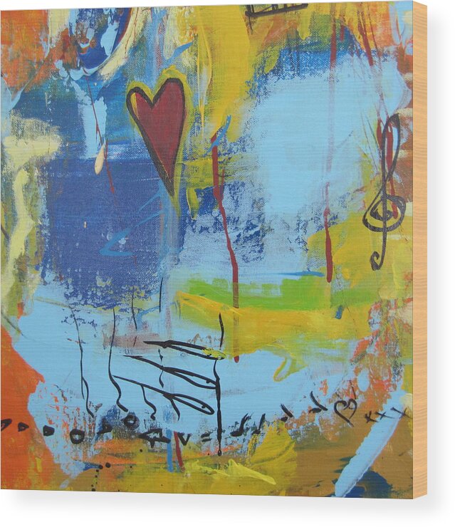 Heart Wood Print featuring the painting Heart 3 by Francine Ethier