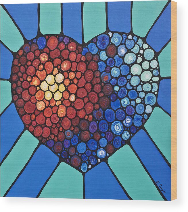 Heart Wood Print featuring the painting Heart Art - Love Conquers All 2 by Sharon Cummings