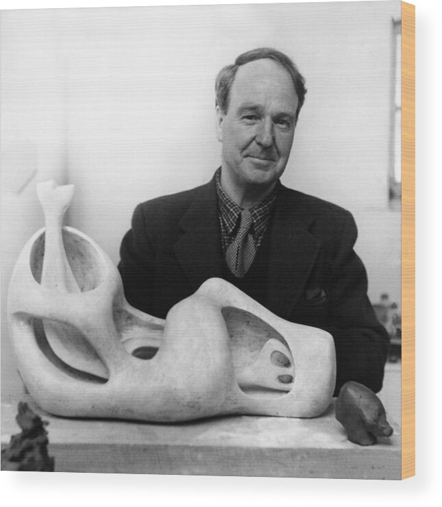 Henry Moore Wood Print featuring the photograph Henry Moore by Rollie McKenna