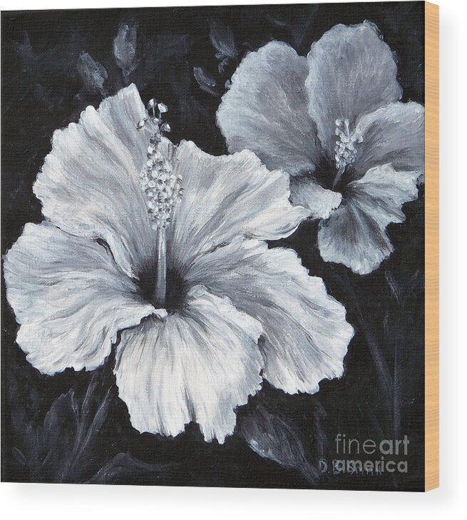 Hibiscus Wood Print featuring the painting Hibiscus 2 by Deborah Smith
