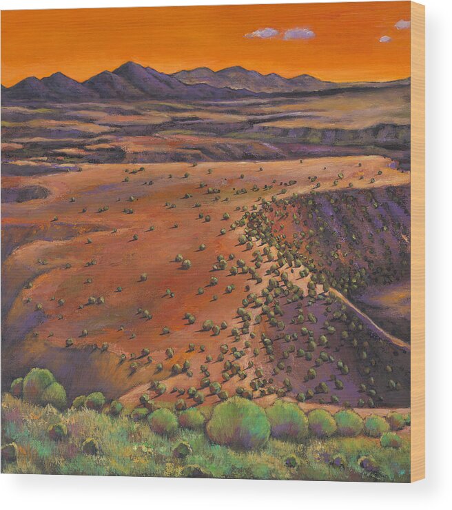 New Mexico Wood Print featuring the painting High Desert Evening by Johnathan Harris