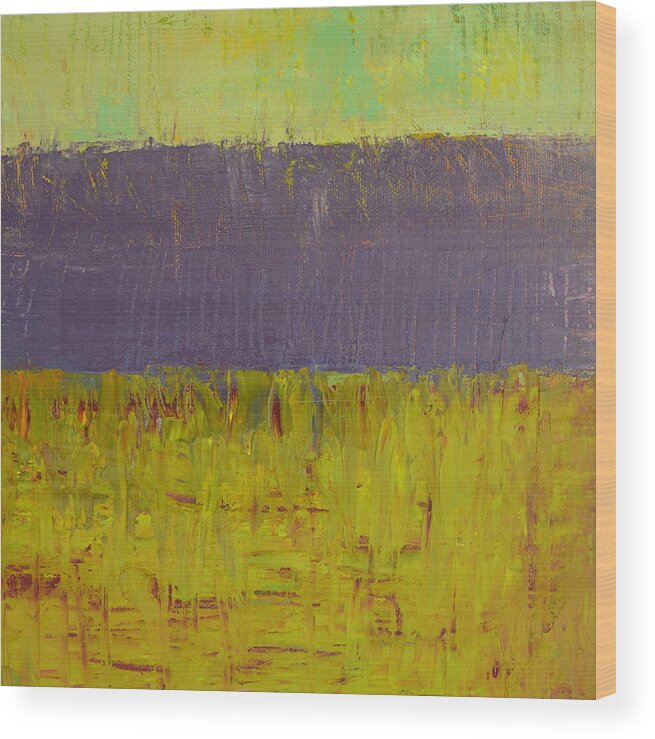 Abstract Expressionism Wood Print featuring the painting Highway Series - Lake by Michelle Calkins