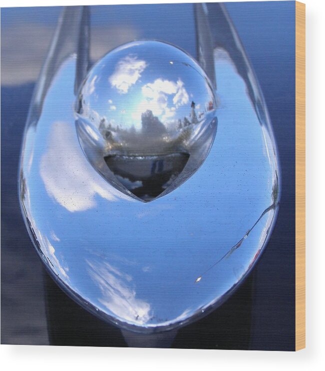 Antique Automobile Wood Print featuring the painting Hood Ornament by Alan Johnson