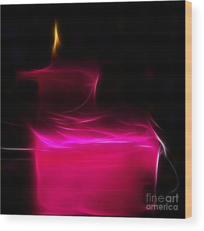 Abstract Wood Print featuring the digital art Hot Pink by Yvonne Johnstone