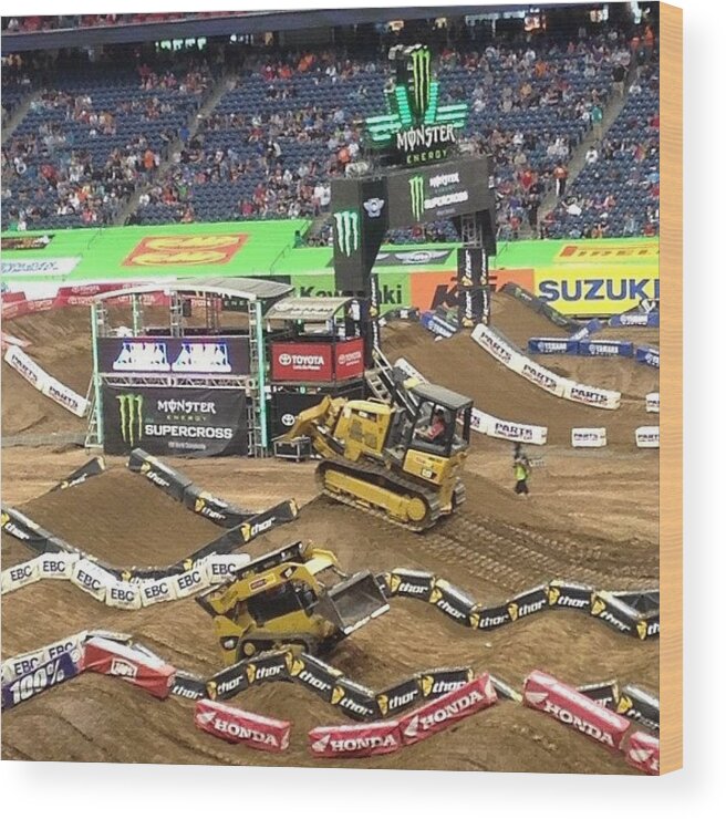 Jhmvt Wood Print featuring the photograph Houston Supercross Looking Chaotic by Jimmy Pargas