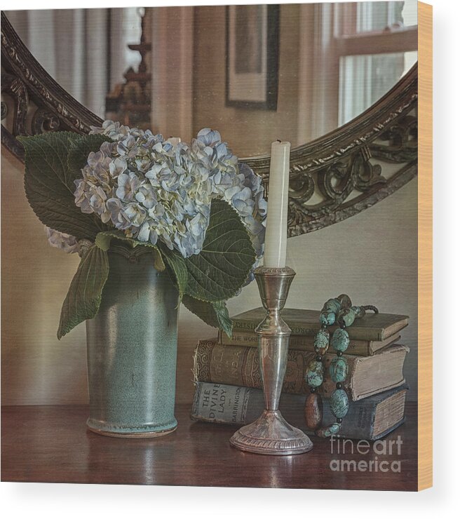 Hydrangea Wood Print featuring the photograph Hydrangea Still-Life by Terry Rowe