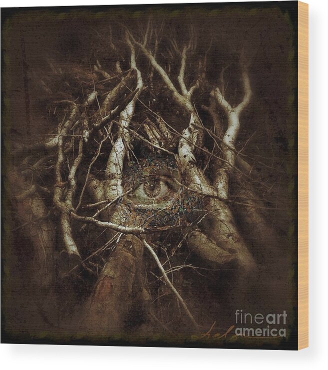 Trees Prints Wood Print featuring the digital art I can see clearly now by Delona Seserman