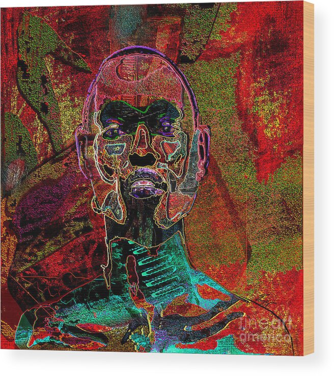 African Wood Print featuring the painting Imprint of proof by Reggie Duffie