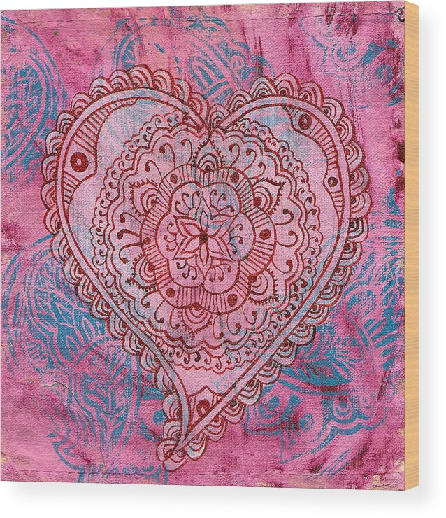  Wood Print featuring the painting Indian Heart by Jennifer Mazzucco