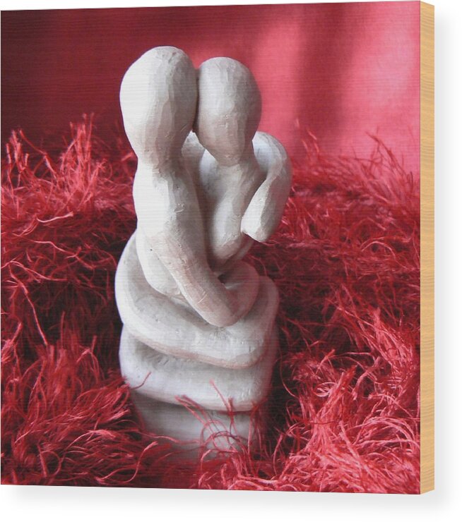 Sculpture Wood Print featuring the sculpture Intertwined by Barbara St Jean