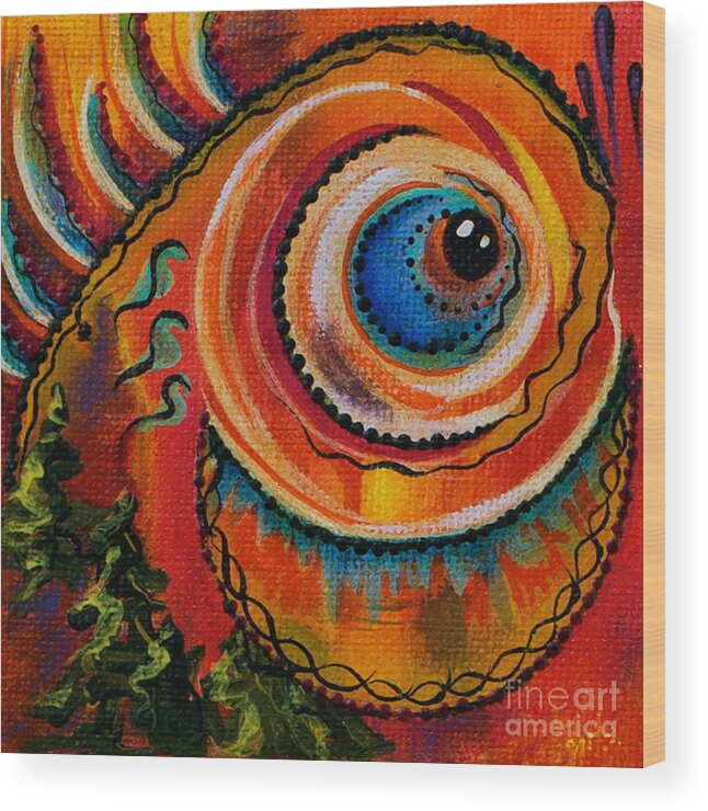 Third Eye Painting Wood Print featuring the painting Intuitive Spirit Eye by Deborha Kerr