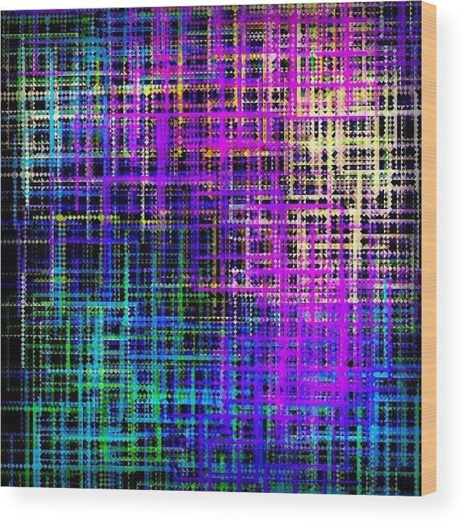 Rainbow Wood Print featuring the photograph #iphoneart #spiralpainter #abstract by Mysti Jade