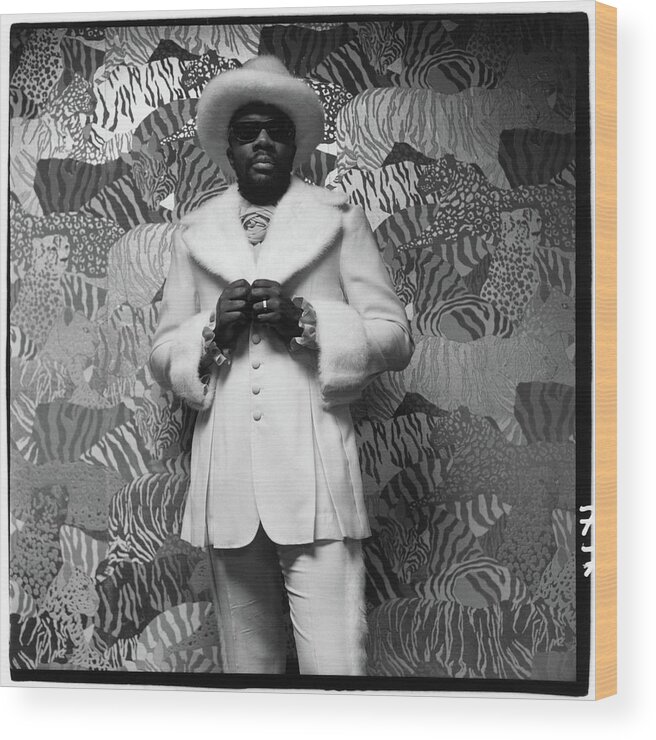 Entertainment Wood Print featuring the photograph Isaac Hayes Wearing A Suit by Peter Hujar