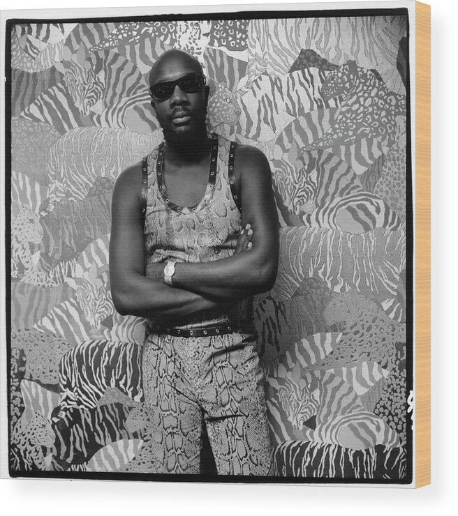 Entertainment Wood Print featuring the photograph Isaac Hayes Wearing Snakeskin by Peter Hujar