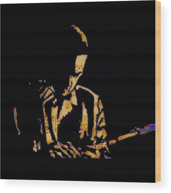 Jazz Player Wood Print featuring the painting Jazz player from New Orleans by Robert Margetts