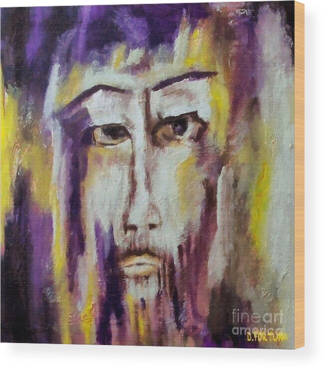 Sacred Wood Print featuring the mixed media Jesus by Dragica Micki Fortuna