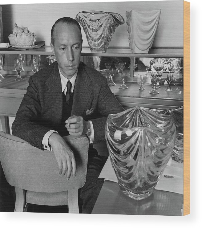 Artist Wood Print featuring the photograph Joseph B. Platt With A Vase Of His Own Design by Luis Lemus
