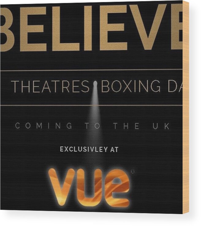Spelling Wood Print featuring the photograph Justin Bieber And Vue Cinemas Teaching by Alex Mccann