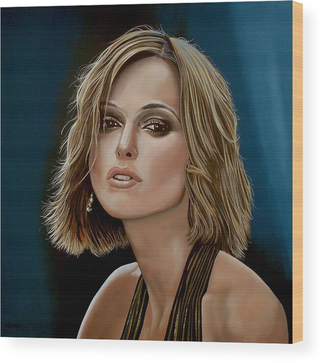 Keira Knightley Wood Print featuring the painting Keira Knightley by Paul Meijering