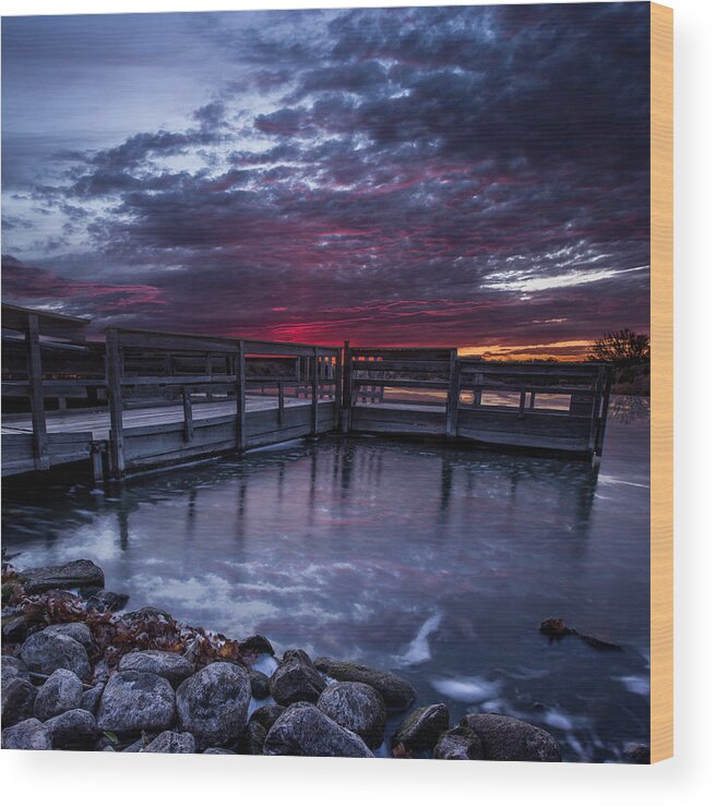 Sioux Falls Wood Print featuring the photograph Lake Alvin by Aaron J Groen