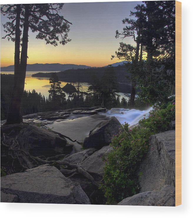 Lake Wood Print featuring the photograph Lake Tahoe Sunrise by Dave Dilli