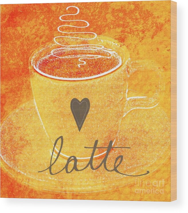 Latte Wood Print featuring the mixed media Latte by Linda Woods
