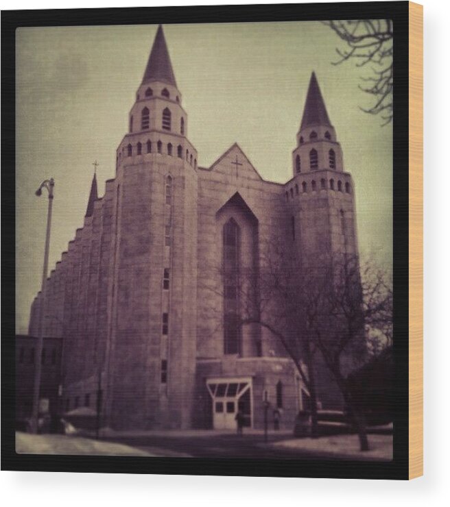 Igbest Wood Print featuring the photograph #laval #university #castle #vintage by Patrice Gagnon