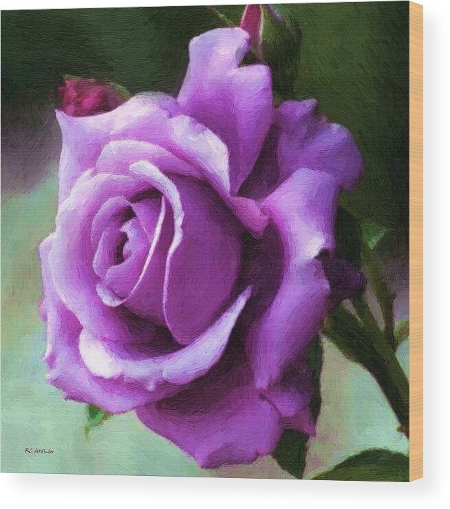 Rose Wood Print featuring the painting Lavender Lady by RC DeWinter