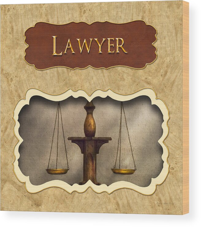 Lawyer Wood Print featuring the photograph Lawyer button by Mike Savad