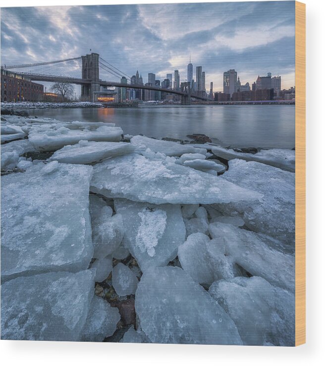 Manhattan Wood Print featuring the photograph Lce City by Jie Chen