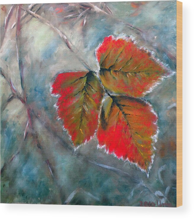 Leaves Wood Print featuring the painting Leaves by Uma Krishnamoorthy