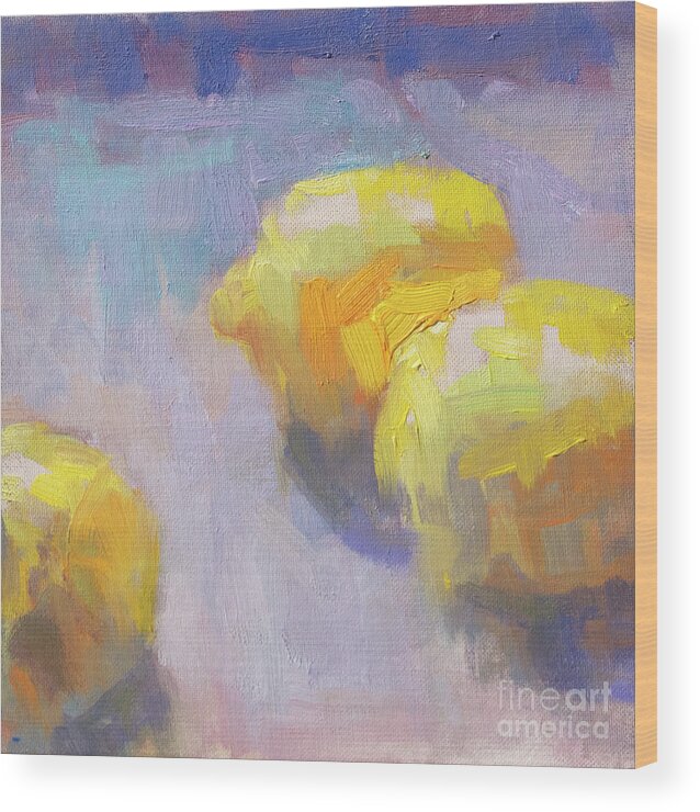 Still Life Wood Print featuring the painting Lemon Yellow by Jerry Fresia