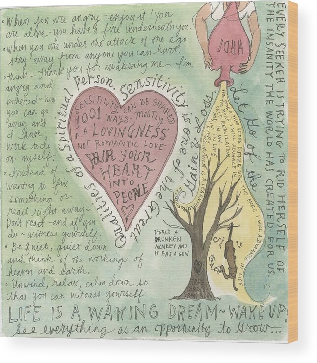  Wood Print featuring the painting Life is a Waking Dream by Jennifer Mazzucco