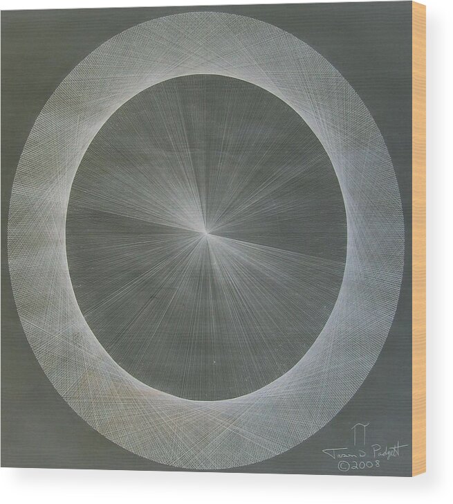 Light Wood Print featuring the drawing Light is Pi The shape of Pi by Jason Padgett