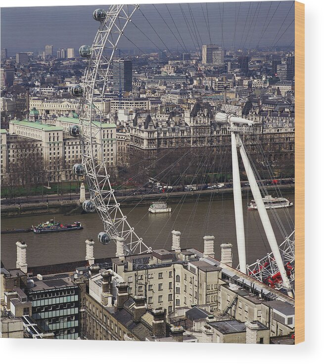 Millennium Wheel Wood Print featuring the photograph London Eye by Skyscan/science Photo Library