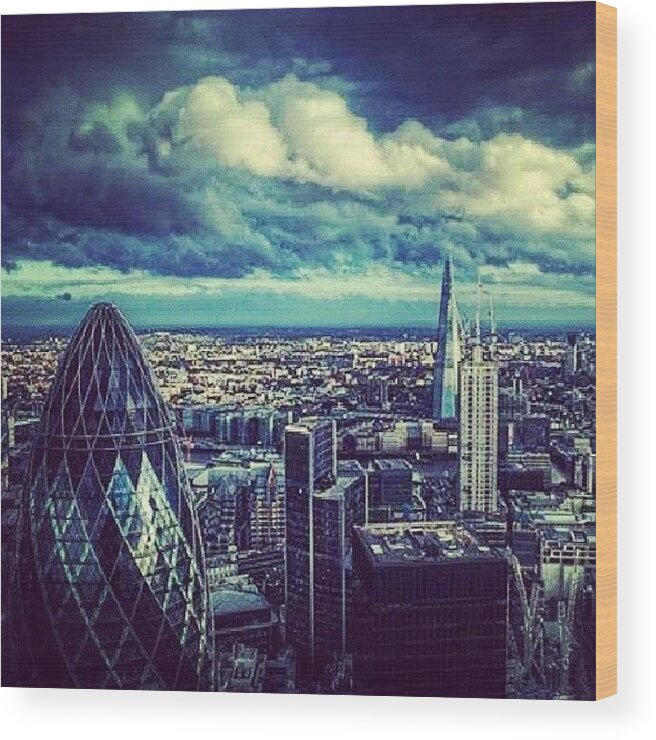 Skyline Wood Print featuring the photograph #london#skyline# by Aaron Eckersley