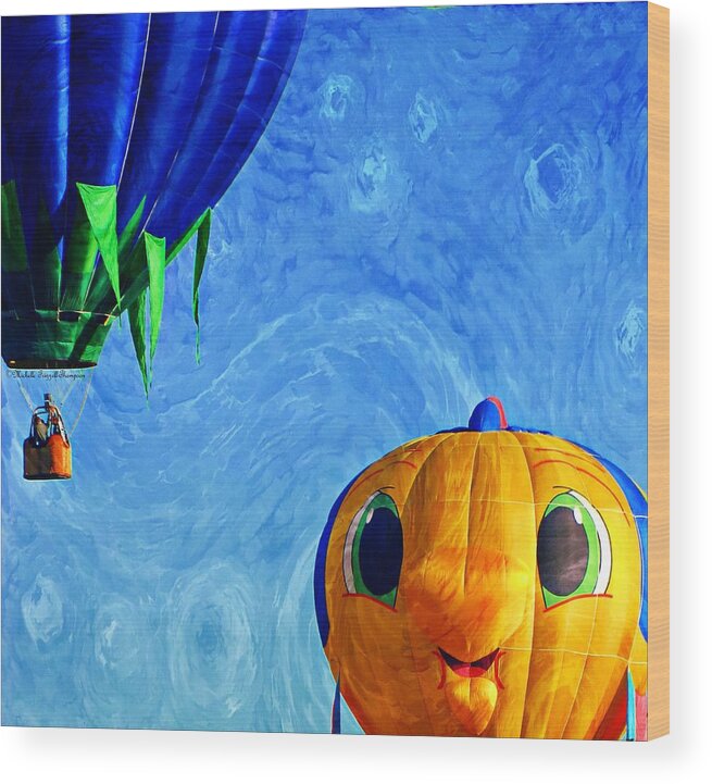 Balloon Wood Print featuring the photograph Looking beyond what you see by Michelle Frizzell-Thompson