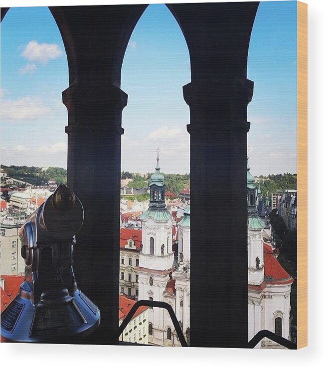 Beautiful Wood Print featuring the photograph Lookout! #prague #my #first #day #look by Blogatrixx 