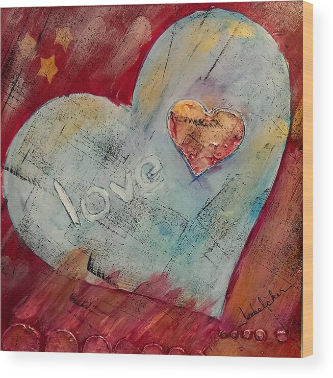  Wood Print featuring the painting Love by Lou Belcher