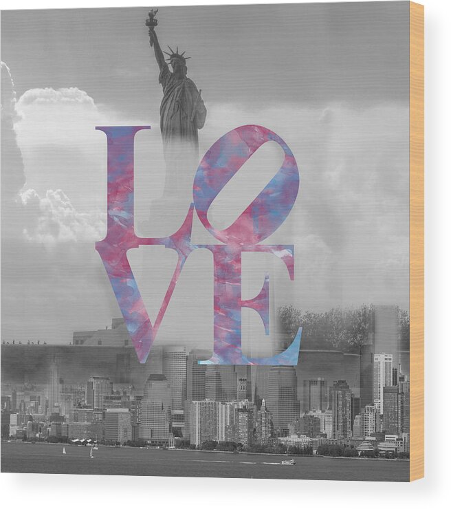 Love Wood Print featuring the digital art Love - New York City by Becca Buecher