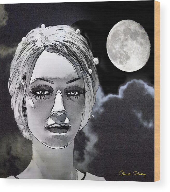 Luna And Moon Wood Print featuring the photograph Luna and Moon by Chuck Staley