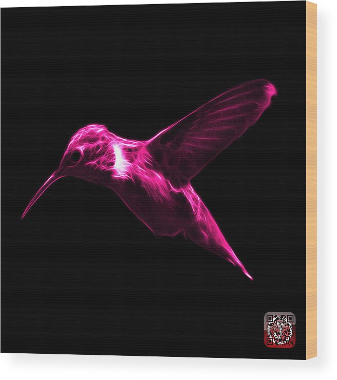 Hummingbird Wood Print featuring the digital art Magenta Hummingbird - 2054 F by James Ahn