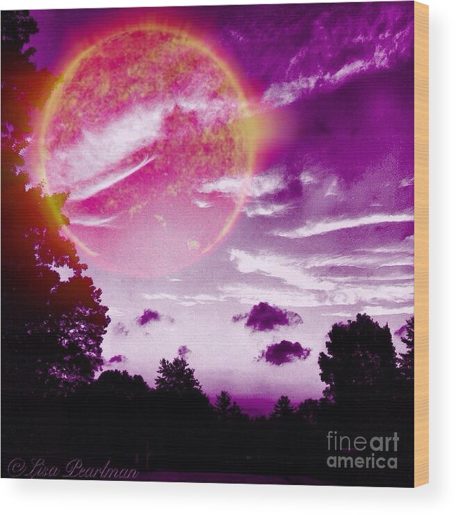 Sky Wood Print featuring the photograph Magenta Magic Sky by Lisa Pearlman